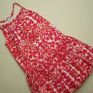 DKNY Girl's Floral Sleeveless Pleated Bubble Hem Casual Summer Sundress Size S